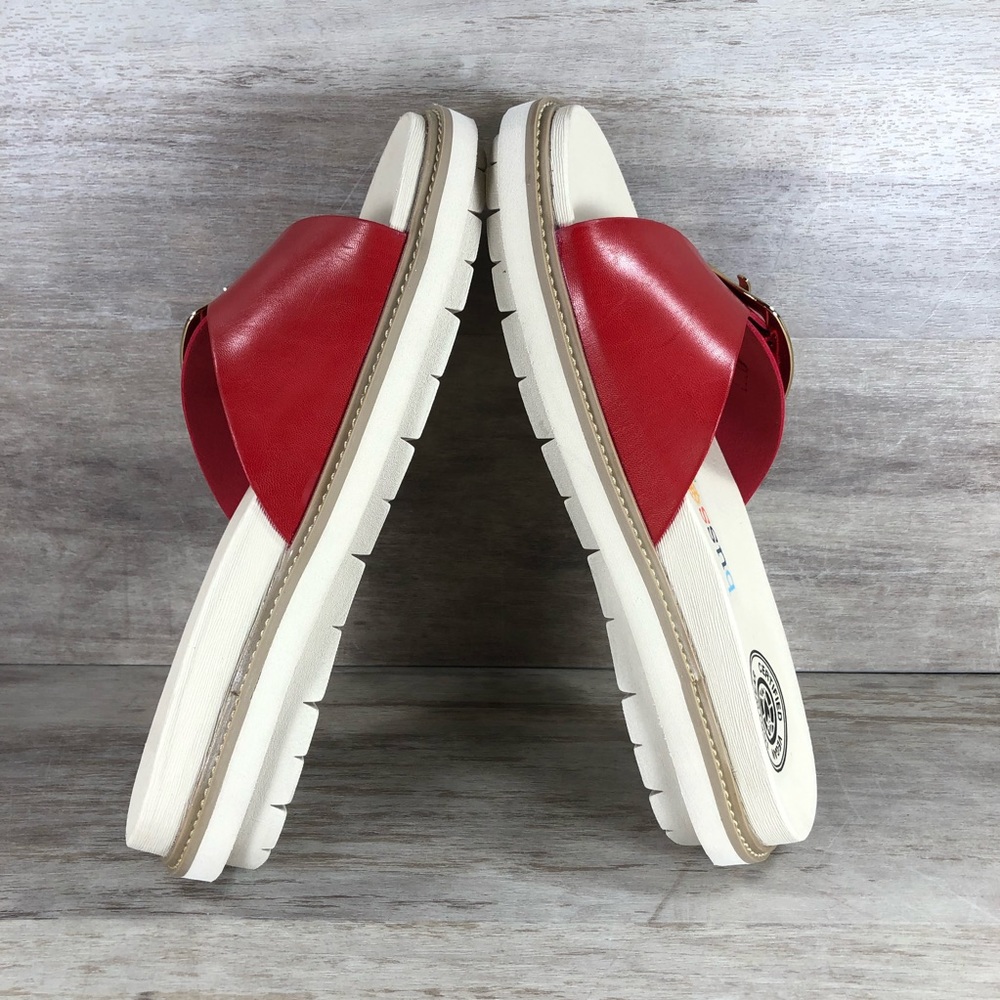 NEW Bussola Pinoye Sandal Certified Vegan Red with Gold Buckle Women 7.5, 8.5, 9 - Picture 6 of 13